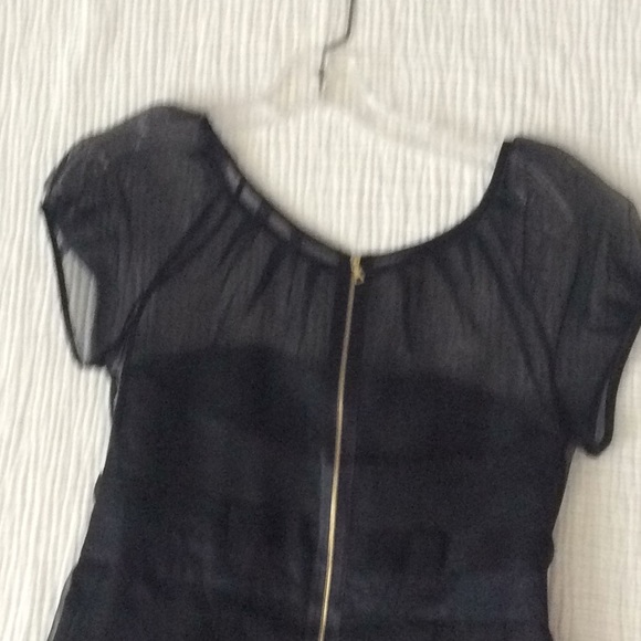 Phoebe Couture black satin/sheer dress - Picture 2 of 4